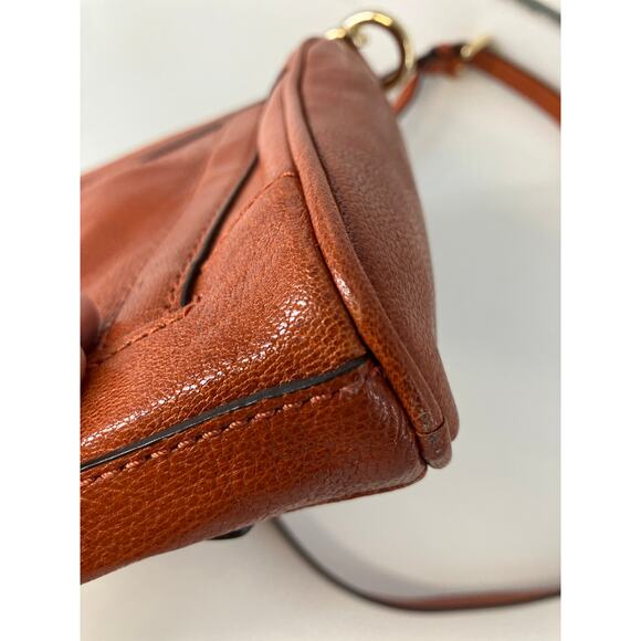 MICHAEL KORS BURNT ORANGE LEATHER SMALL CROSSBODY BAG - Picture 14 of 16